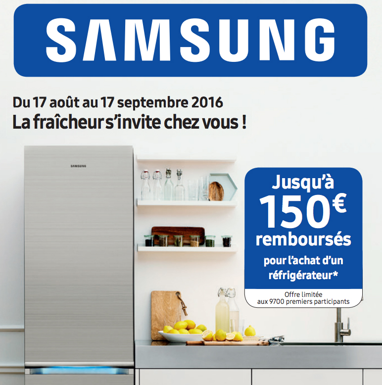 Bon Plan ! Samsung rembourse jusqu’à 150€ sur ses réfrigérateurs